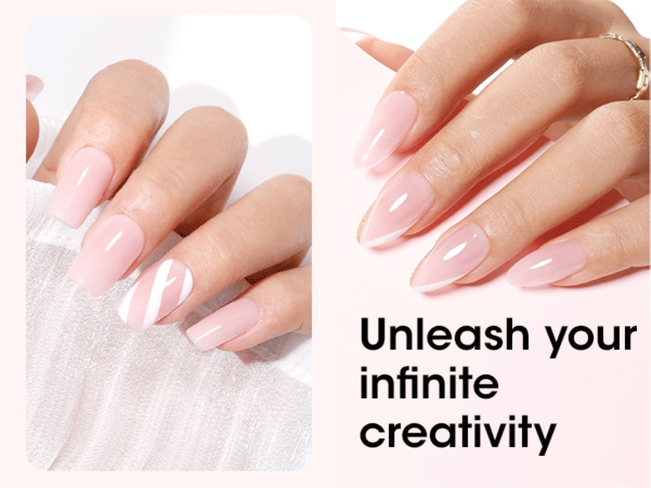 Hard Gel Nail Extension Builder Gel 7-in-1 Self-Leveling – 28+ Day Wear, LED UV Cured, 15ml, Clear Pink Nude Baby Pink Milky White