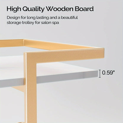 Three-Shelf Rolling Salon Trolley with Side Handles, Locking Casters and Four Color Configurations