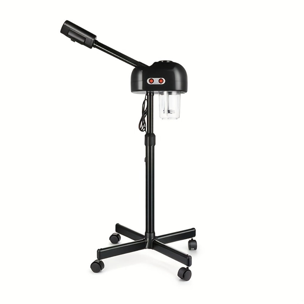 Standing Facial Steamer with Five-Wheel Rolling Base, Black or White Head and Adjustable 26.8–36.4-Inch Height