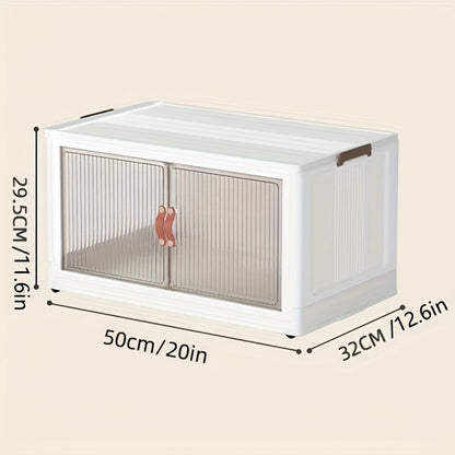 Front-Door Stackable Storage Bin Cabinets with Wheels in One-, Two- or Three-Pack Options for Home Use