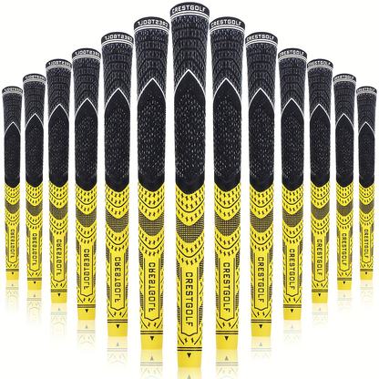 Midsize Golf Grips Set 13 Pack – All Weather Hybrid Rubber Golf Club Grips with Ecological Yarn Thread Technology, Multiple Colors