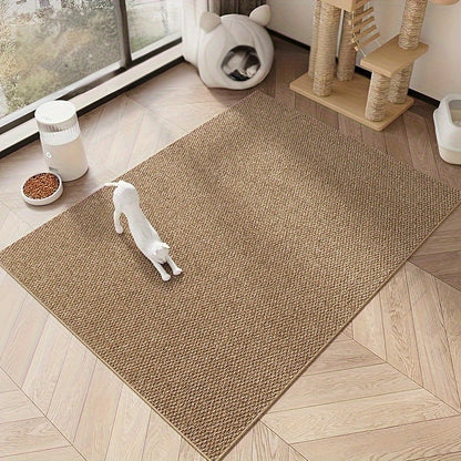 Cat Scratching Mat Natural Seagrass Pet Bed Pad Dog Crate Mat Feeding Mat Pineapple Weave 23x35 Inch Durable Washable Indoor Cat Rug Lounge