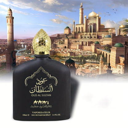 Men's Cologne Arabic Dubai Oud Eau de Parfum, Woody Floral Fruity Fragrance 3.38 oz, Middle Eastern Scent for Date Night