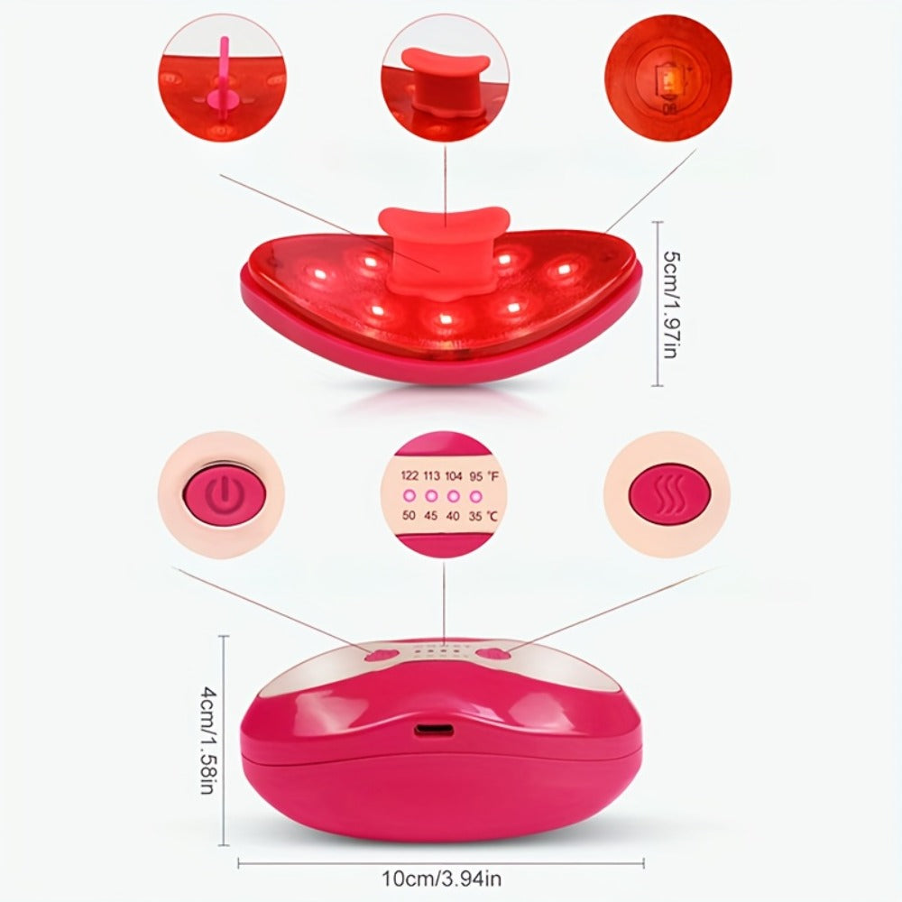 Lip Plumper Device Electric LED Light 2-in-1 Lip & Eye Care USB Rechargeable Portable Lip for Bath Time, Home Spa and Personal Care