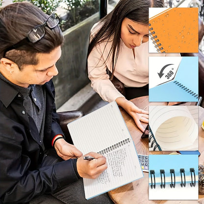 Spiral Notebooks 6 Pack Hardcover A5 Lined Journal College Ruled 480 Sheets 960 Pages No for Entryways, Bedrooms and Living Spaces