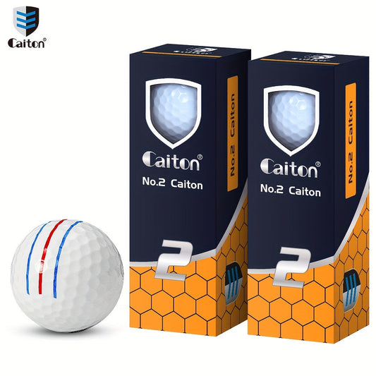 Golf Balls 6pcs Long Distance High Speed with 360-Degree Aiming Line Add 40+ Yards Distance Durable Performance Golf Ball Set for Men Women