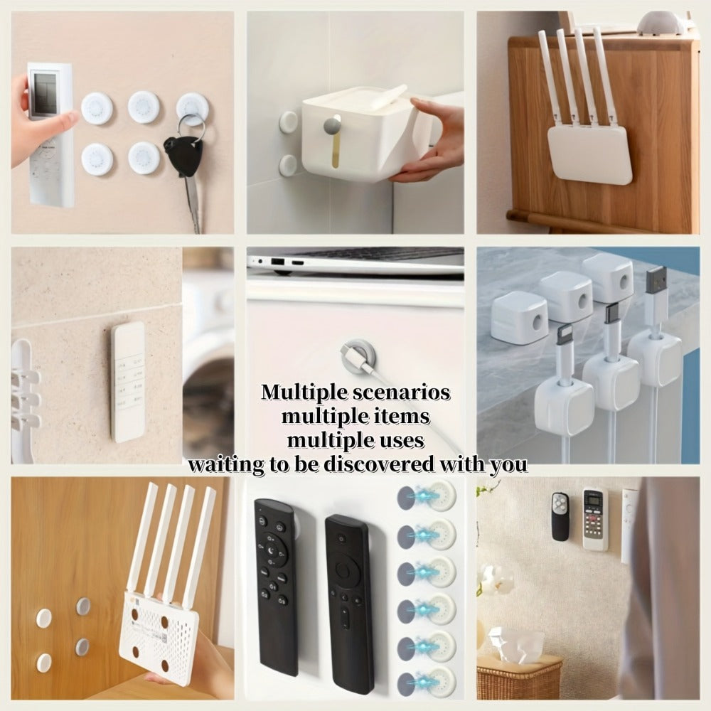 Magnetic Wall Hook Set with No-Hole Installation and 6, 12 or 20-Piece Options for Home, Office, Kitchen or Bathroom