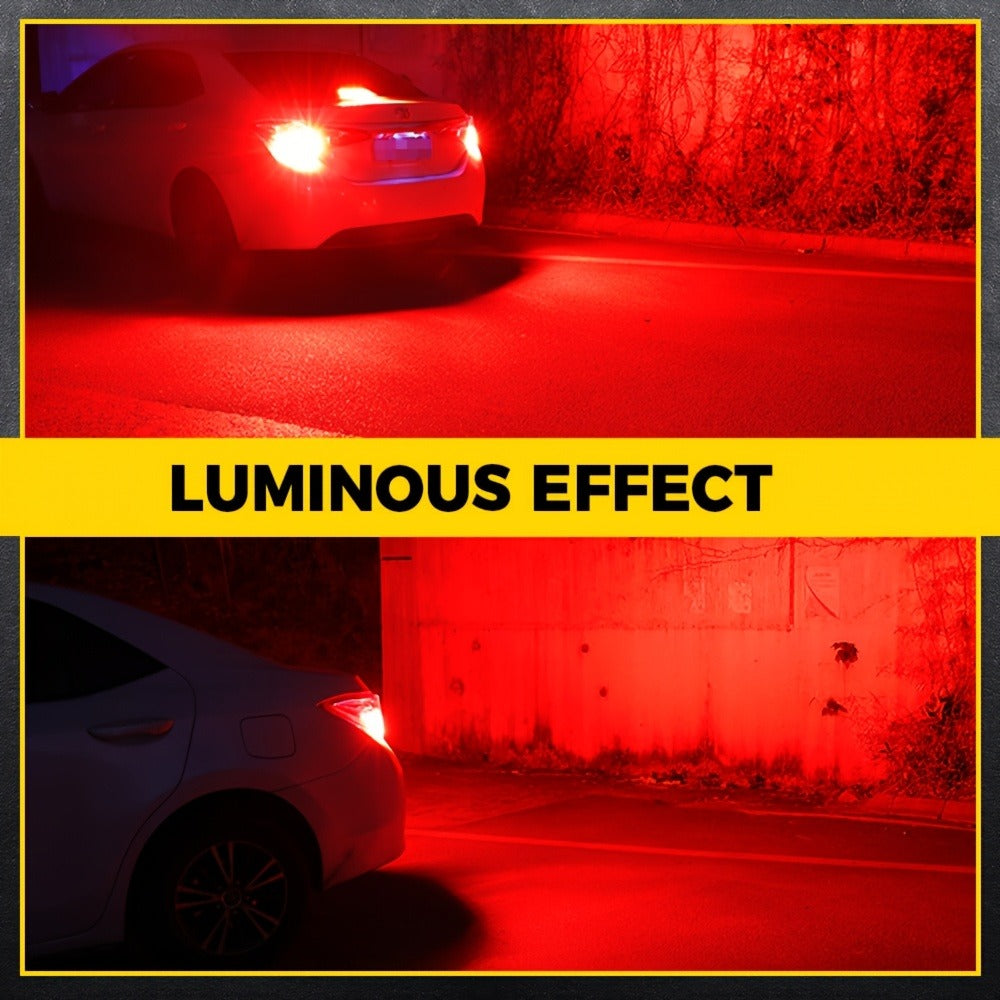 LED Brake Light Bulbs 1156 1157 3157 – Red Stop Tail Parking Lights with 3-Flash Warning, No Error, 2pcs (BA15S BAY15D 7443 3156 P21W)