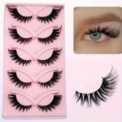 15 Pairs Cat Eye Strip Lashes – Natural Long Manga Wispy False Eyelashes with Winged Tips, 3 Boxes Elongated Dramatic Eye Look for Women