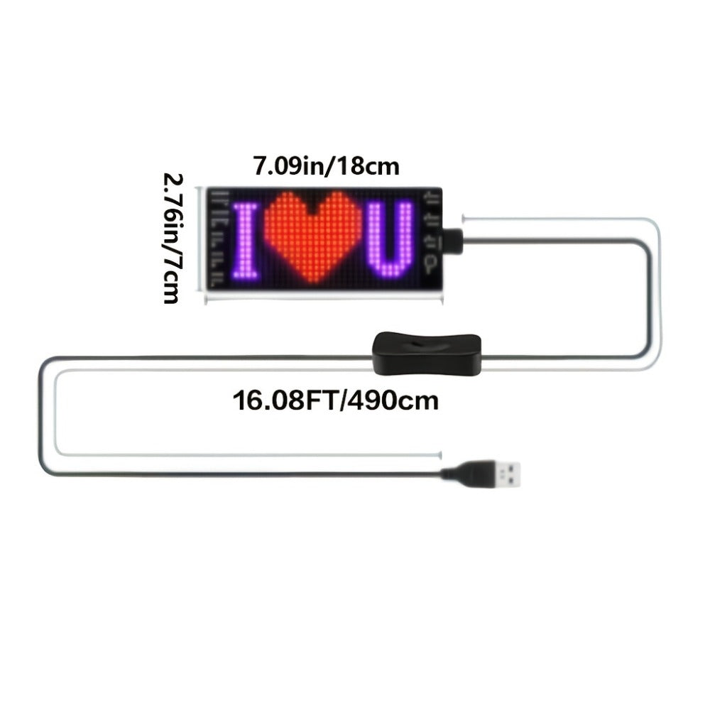 LED Matrix Panel Flexible Programmable Display – Bluetooth APP Control, USB Powered DIY LED Sign Board