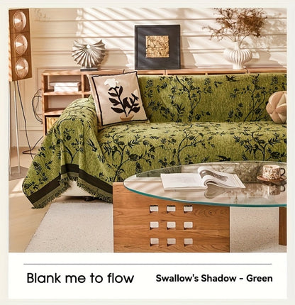 Sofa Cover Throw, Thick Chenille Floral Couch Slipcover in Three Colors for One-to-Four-Seat Sofas