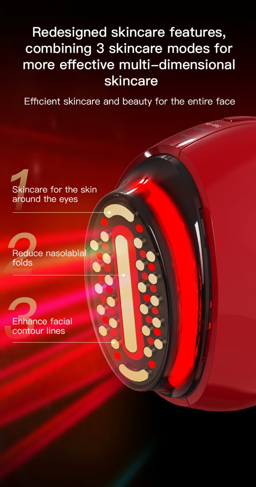 Handheld Beauty Device 3-in-1 Skincare Modes - USB Rechargeable Facial Care Tool with Color Light Therapy