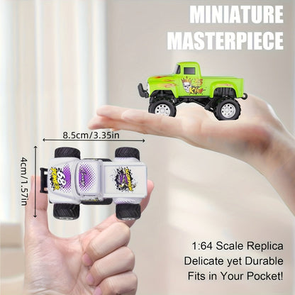 Remote Control Car, 1:64 Die-Cast Monster Truck with 2.4GHz Control, LED Headlights and Five Color Options