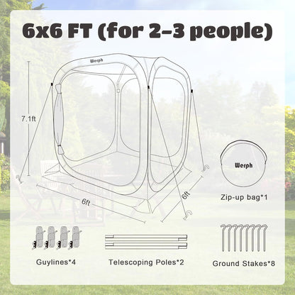 Gazebo Screen House 6x6ft Pop Up Canopy Mosquito Netting Backyard for Garden, Yard and Pest Management