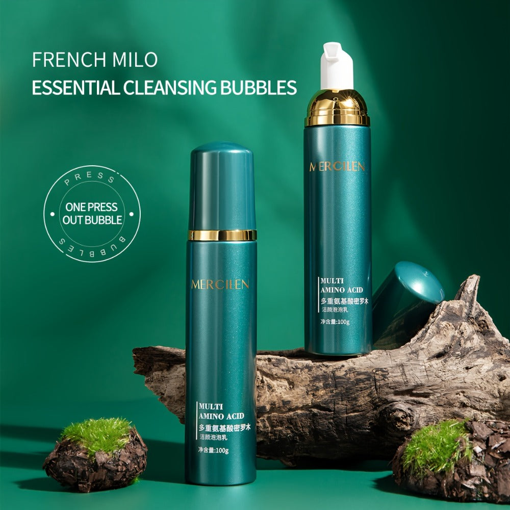 Amino Acid Bubble Facial Cleanser with Rose Water 100g, Deep Cleansing Gentle Mousse Face Wash