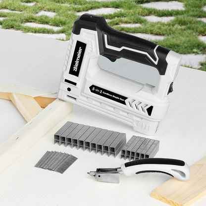 Cordless Stapler Brad Nailer 2-in-1 4V / 20V No Compressor, with Battery, Charger & 1600pcs Nails & Staples
