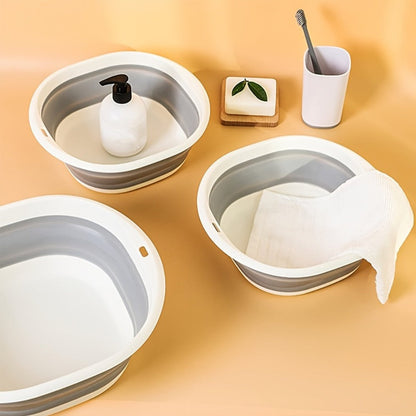 Collapsible Basin Set 3pcs – Foldable Wash Basin, Portable Dish Tub & Laundry Basket for Kitchen, Camping, Hiking & Home Storage