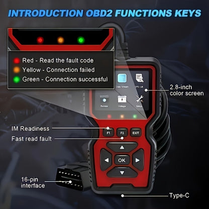 OBD2 Scanner Tool V519 – Professional Code Reader for Check Engine Light, Live Data & Diagnostic Trouble Codes | Works on All 1996+ Cars