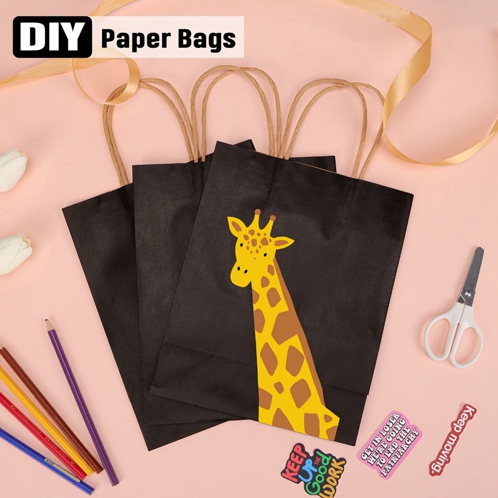 Paper Gift Bags with Handles 110pcs Bulk, Medium & Large Sizes, Shopping Bags for Small Business, Party Favor Bags