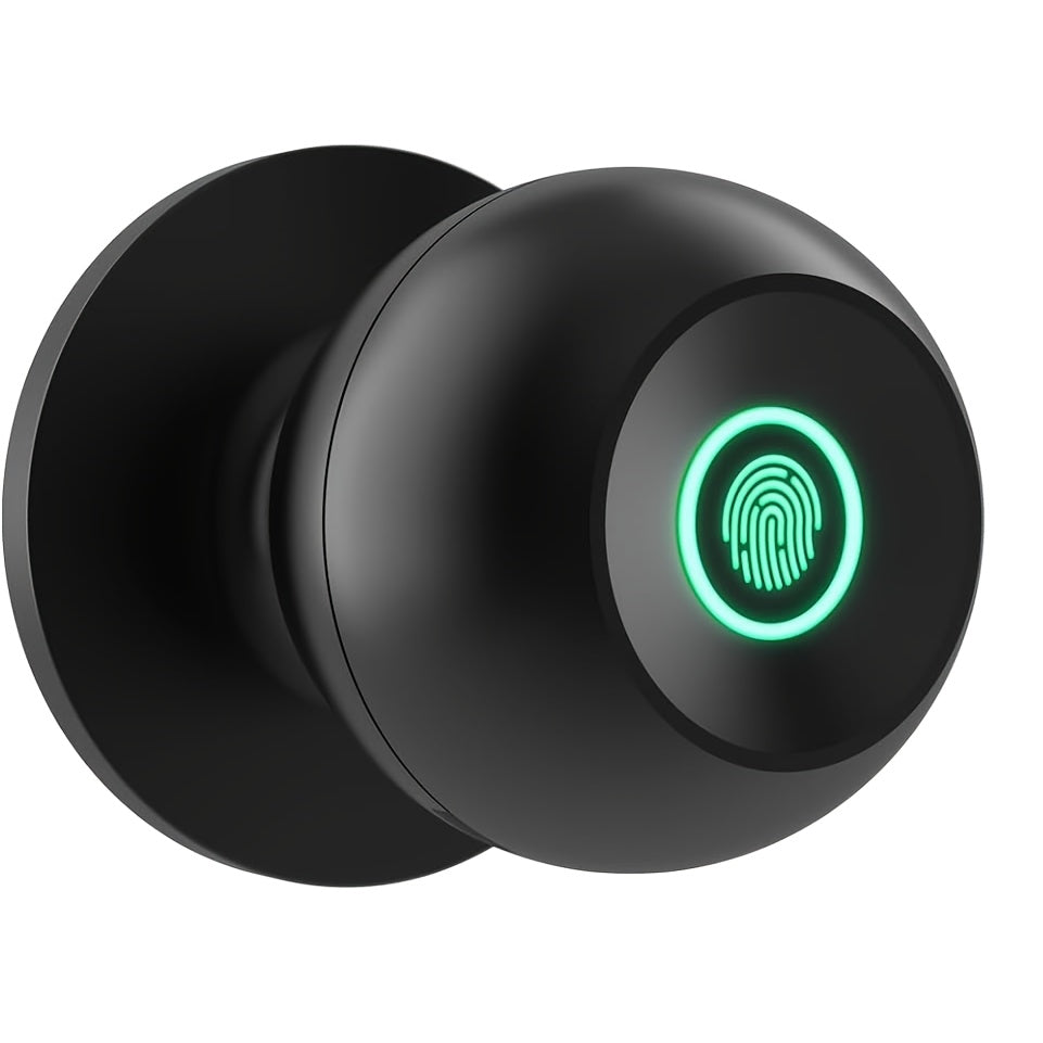 K10 Rechargeable Smart Door Knob with Fingerprint & App Control – 3-in-1 Keyless Entry, Entrance/Passage/Privacy Mode