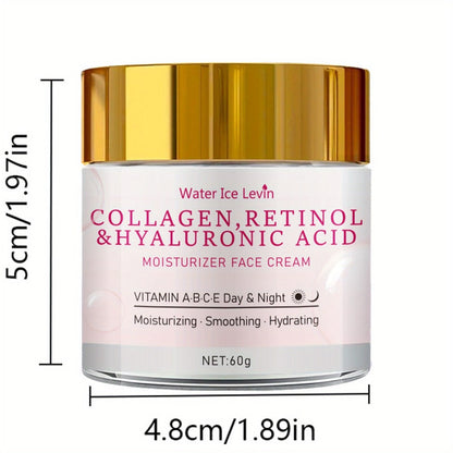 Collagen Retinol Face Cream with Hyaluronic Acid & Jojoba Oil Deep Hydration Nourishing for Entryways, Bedrooms and Living Spaces