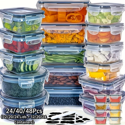 Food Storage Containers with Lids Airtight Plastic Meal Prep Containers Stackable Leak Proof BPA Free for Pantry Kitchen Refrigerator