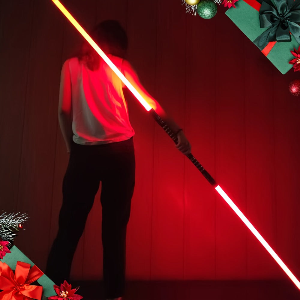 Light Up Dueling Saber 78" with 16 Color Lights & 3 Movie Sounds, 2-in-1 Dark Phantom Sword Single or Double Player