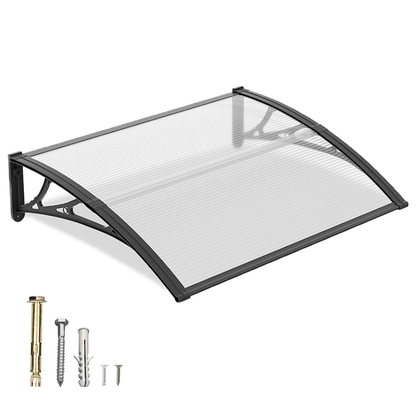 Polycarbonate Window Awning Door Canopy - UV Rain Snow Sun Protection Overhang for Doorways, Patio & Windows