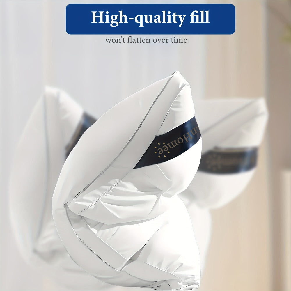 Bed Pillow Set of 2 with 900g Polyester Fill, Twisted-Flower Quilting and Adjustable Zipper