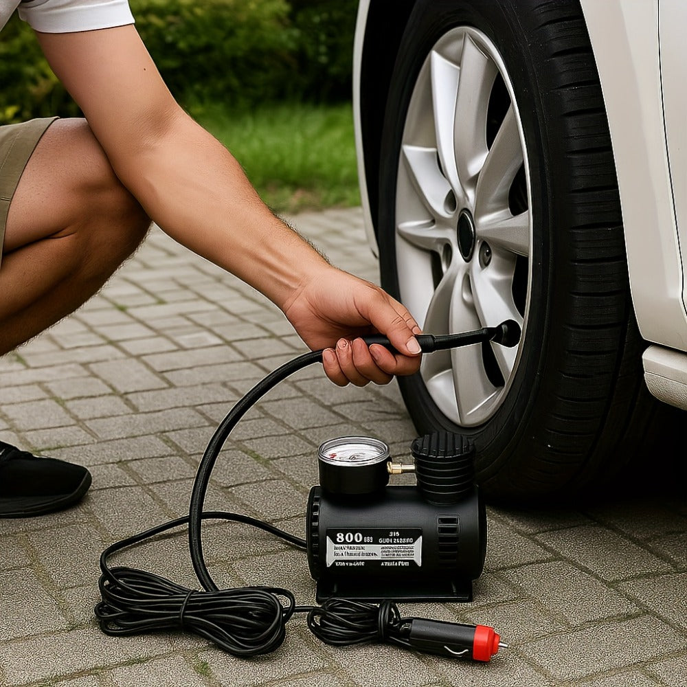 12V Car Tire Inflator Pump 300PSI, Portable Air Compressor for Car Truck Motorcycle Bike Tires, No Battery Needed