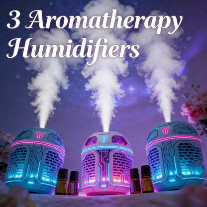 Mini Aromatherapy Humidifier Set of 3 Cool Mist Diffuser with Odor Eliminator No Filter for Entryways, Bedrooms and Living Spaces