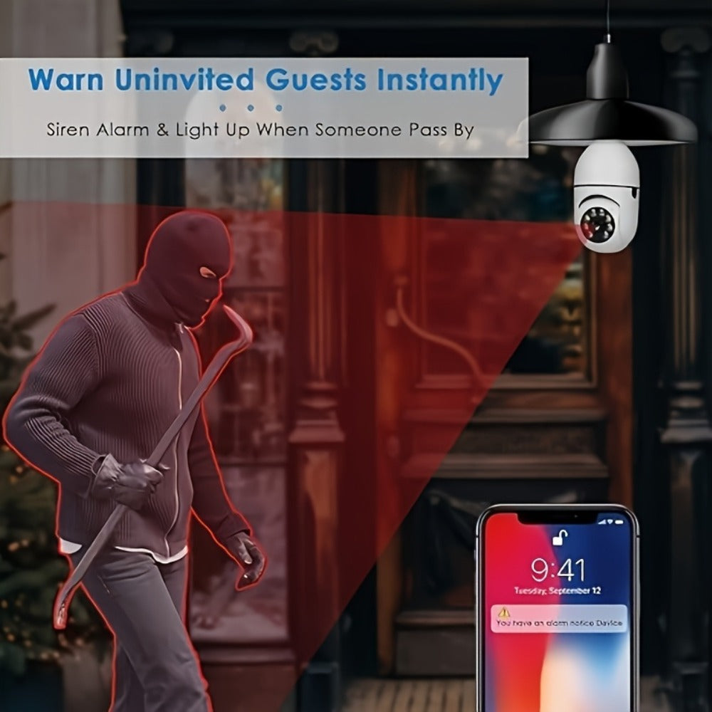 Light Bulb Security Camera 2-Pack 4MP E27 WiFi, Full Color Night Vision, Motion Detection Alerts