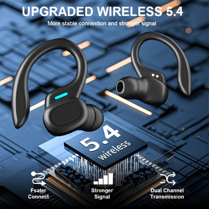 Earhook Open-Ear Sports Earbuds Bluetooth 5.4 LED Digital Display Charging Case 8H Playback for an Everyday Personal Care Routine