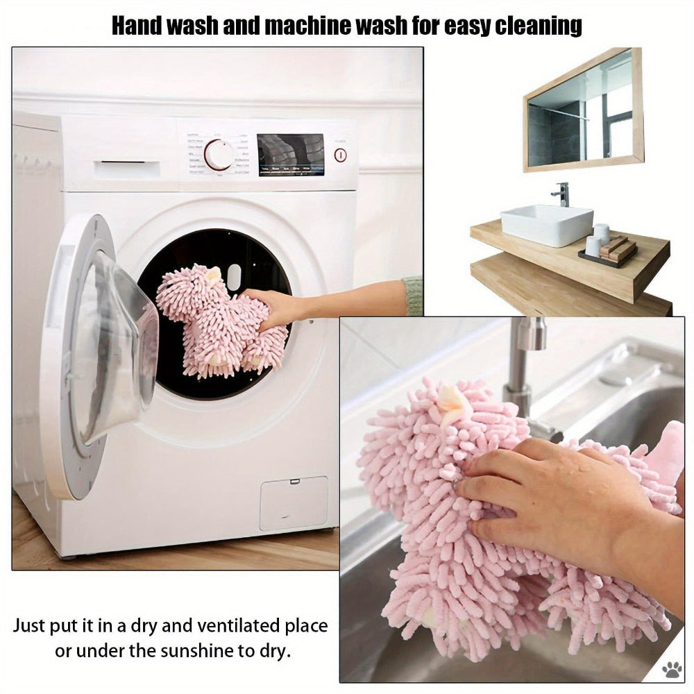 Microfiber Kitchen Towels Super Absorbent Cute Puppy Cartoon Design Dish Towels for Kitchen Bathroom Hand Towel Knit Fabric Quick Dry Blue