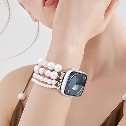 Pearl Watch Band for Apple Watch Series 11 10 9 8 7 6 5 4 3 2 1 SE Bling Jewelry Bracelet Strap for an Everyday Personal Care Routine