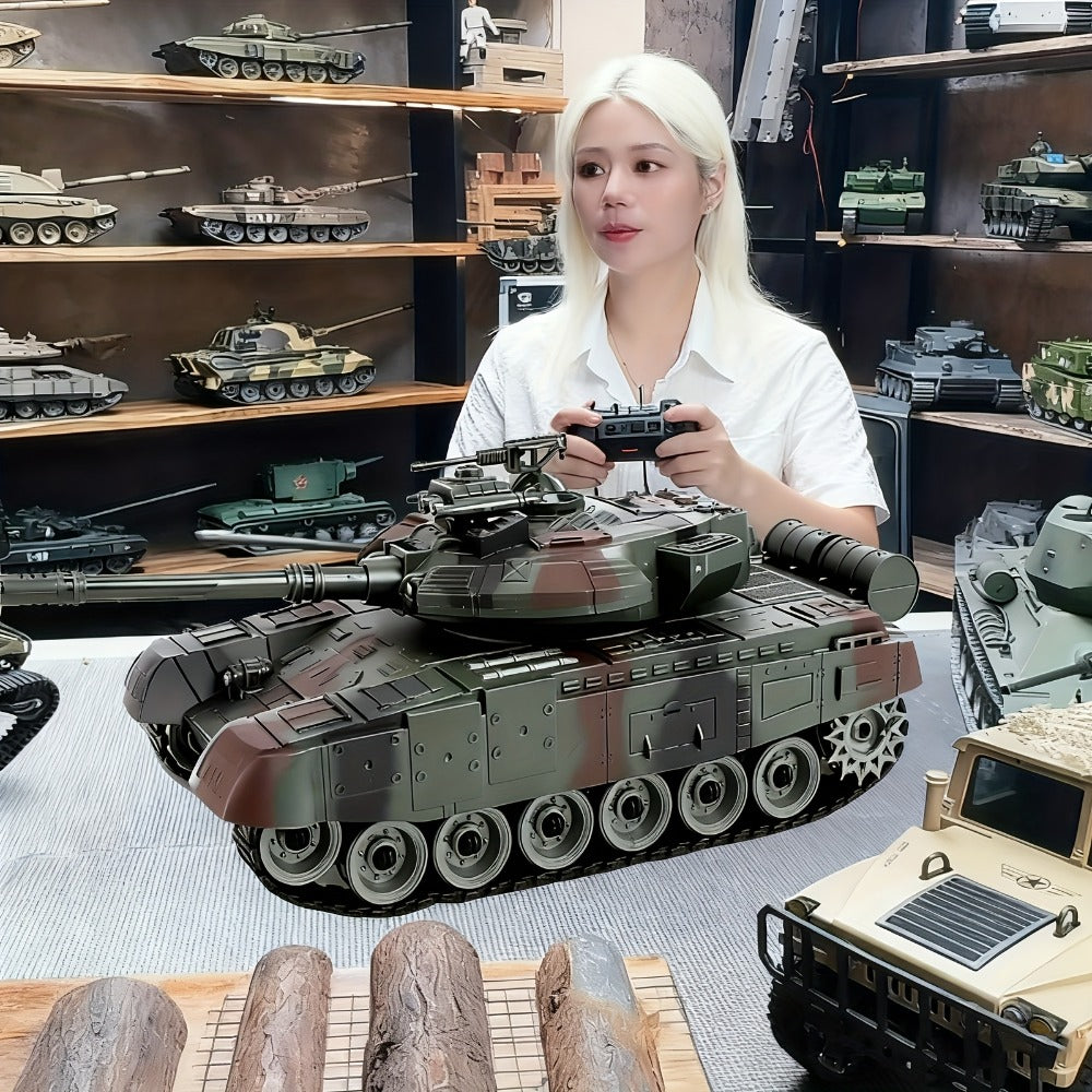 RC Armored Tank 1:16 Scale Tracked Off-Road, Remote Control Military Tank Collectible Display Model for Boys Kids & Collectors