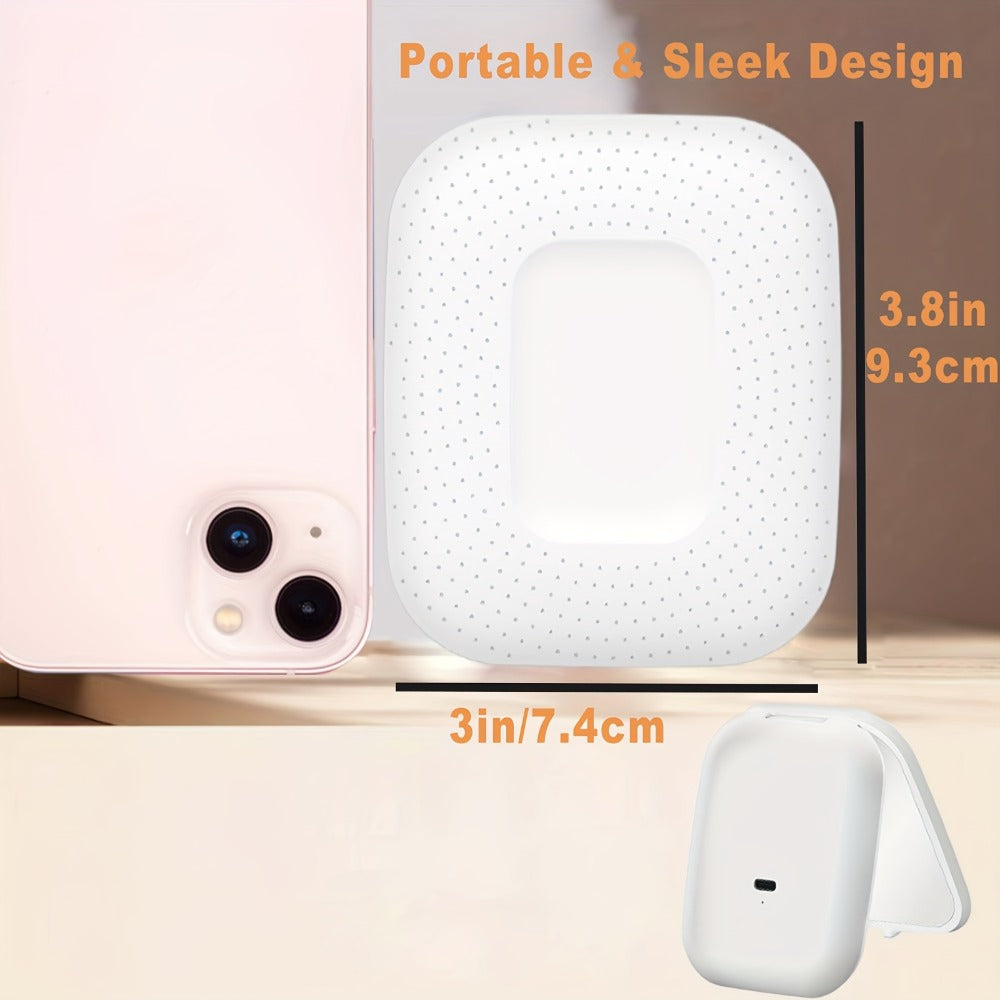 Rechargeable Pink or White LED Compact Mirror with 1X and 10X Views, Three Light Modes and Touch Dimming