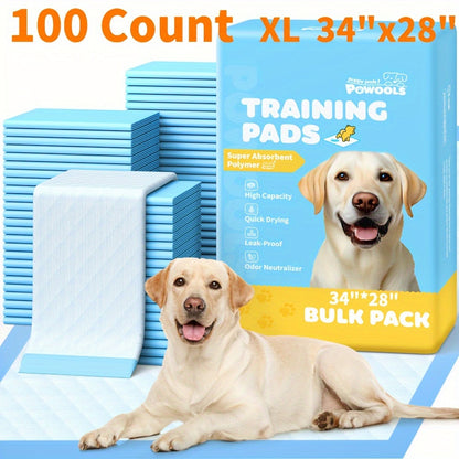XL Dog Pee Pads 100-Count – Extra Large 28”x34” Disposable Puppy Training Pads | Super Absorbent, Leak-Proof & Odor Control | Potty Pads