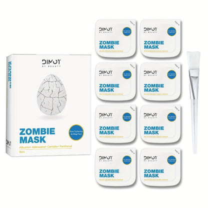 Zombie Face Mask 8pcs Plant Squalane Skin Texture Improving Facial Mask Set for Women for Bath Time, Home Spa and Personal Care