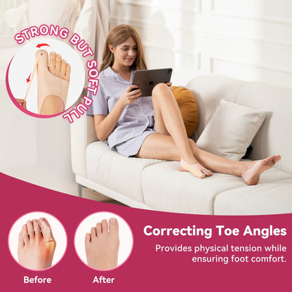 Big Toe Separator Sock Pair in Medium or Large with Adjustable Strap, Toe Loop and Low-Profile Sleeve