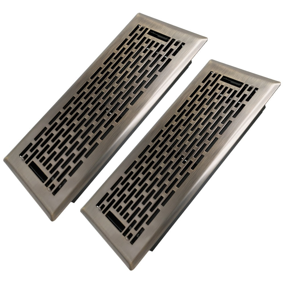 Floor Vent Register Cover 4x10 Inch Walkable Steel Decorative Air Vent Grille Adjustable for Entryways, Bedrooms and Living Spaces