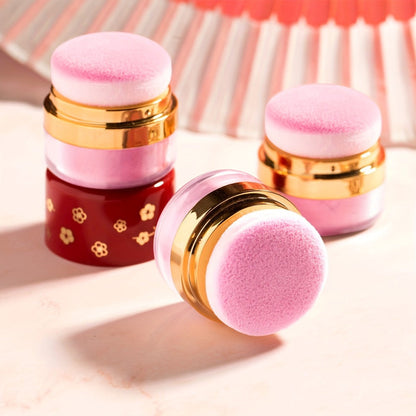 Powder Blush Set 3 Colors with Pearl Powder Rose Oil & Squalane Formula, for Makeup, Travel and Everyday Vanity Use