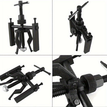 3-Jaw Gear Puller and Bearing Puller Set 2pcs Reversible Inner Outer Forged Steel Heat Treated Jaws for Wheel Bearing Flywheel Pump Bushing