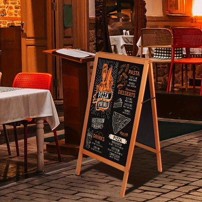 A-Frame Chalkboard Sign Double Sided Magnetic Wooden Standing Blackboard Menu Display Board for Entryways, Bedrooms and Living Spaces