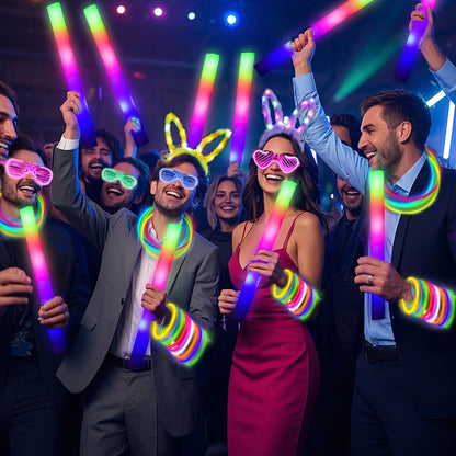LED Bunny Ear Headbands 25-Pack for Parties, Celebrations and Guest Favors, with the Listed Configuration