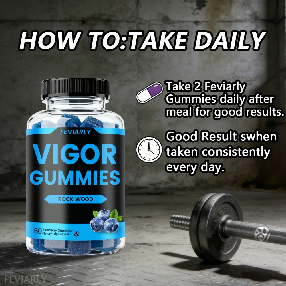 Men's Performance Gummies with Shilajit, Maca & Blueberry, Male Drive, Strength & Stamina Supplement