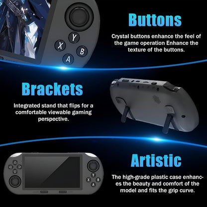 Handheld Game Console SF3000 Black Console with 4.5-Inch IPS Screen, 854x480, 64GB Options, 3000mAh Battery, Classic gaming console format