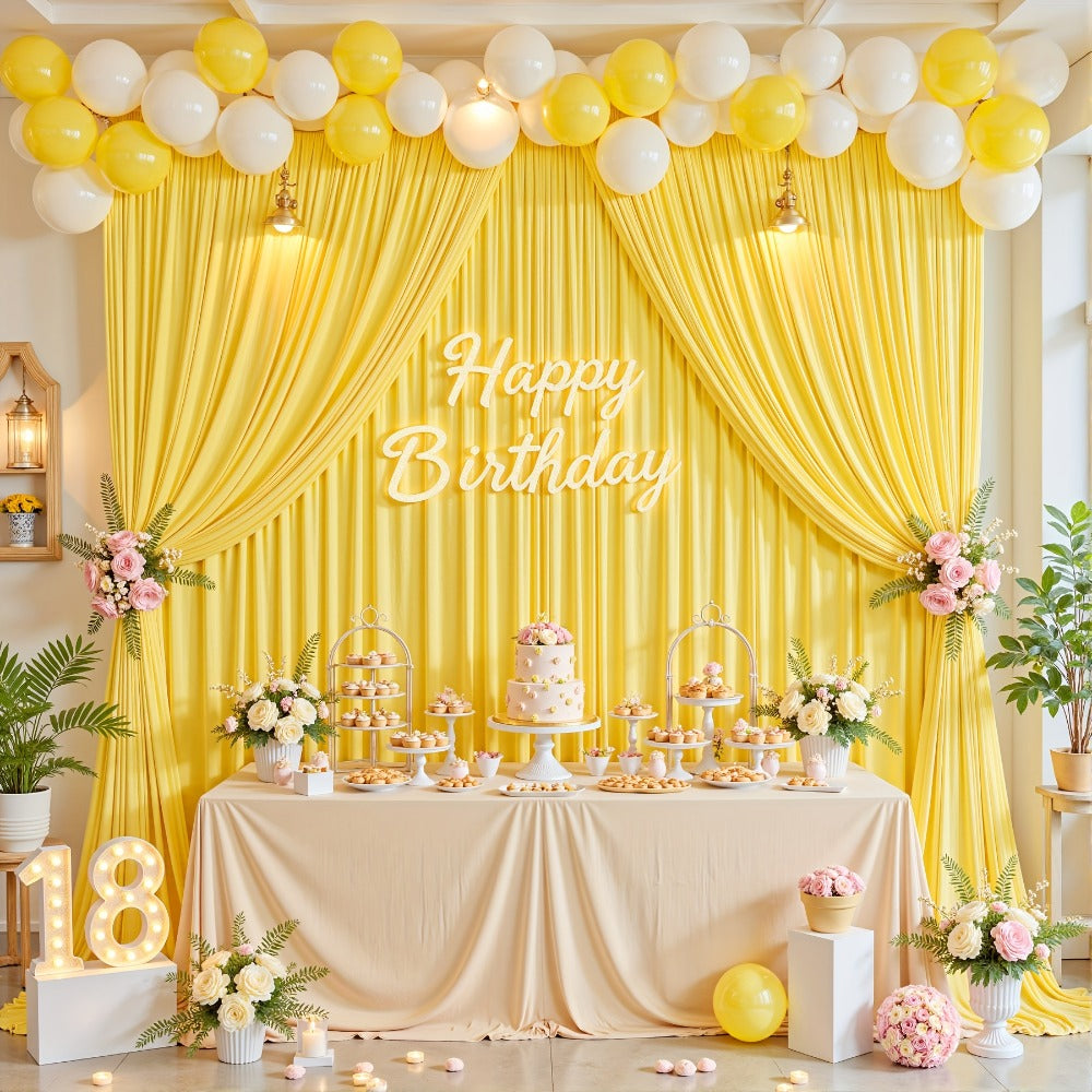 4-Pack 5x10ft Elegant Spandex Photography Backdrop | Wear-Resistant, Wrinkle-Free, Soft & Opaque Party Decoration Banners for Weddings
