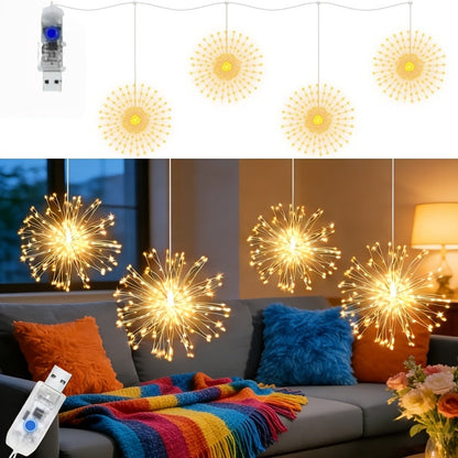 String Lights, Cherry Blossom Branch Chandelier with USB Power, Eight Modes and Four LED-and-Length Options