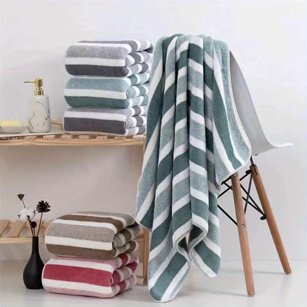 Towel Set 8 Piece 280GSM Two-Color Striped Mix with 2 Bath, 2 Face and 4 Hand Towels for Home and Guest Use